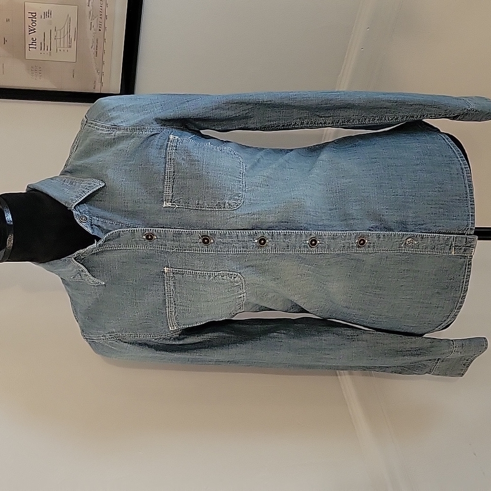 Lucky Brand denim Button down long sleeve shirt Womens XXS